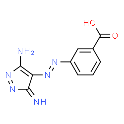 ChemSpider 2D Image | 3-(5-AMINO-3-IMINO-3H-PYRAZOL-4-YLAZO)-BENZOIC ACID | C10H8N6O2