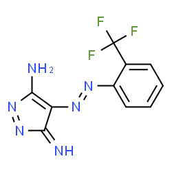 ChemSpider 2D Image | 5-IMINO-4-(2-TRIFLUOROMETHYL-PHENYLAZO)-5H-PYRAZOL-3-YLAMINE | C10H7F3N6
