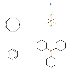 ChemSpider 2D Image | cycloocta-1,5-diene; iridium; pyridine; tricyclohexylphosphane; hexafluorophosphate | C31H50F6IrNP2