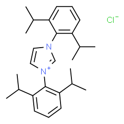 ChemSpider 2D Image | 1,3-Bis(2,6-diisopropylphenyl)imidazolium chloride | C27H37ClN2