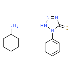 ChemSpider 2D Image | 1-Phenyl-1,2-dihydro-5H-tetrazole-5-thione - cyclohexanamine (1:1) | C13H19N5S