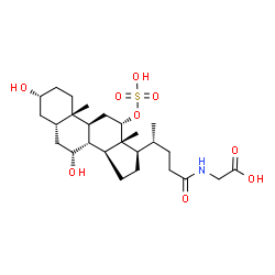 ChemSpider 2D Image | N-[(3alpha,5beta,7alpha,8xi,12alpha)-3,7-Dihydroxy-24-oxo-12-(sulfooxy)cholan-24-yl]glycine | C26H43NO9S