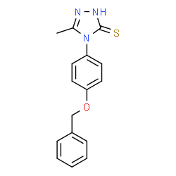 ChemSpider 2D Image | 4-[4-(BENZYLOXY)PHENYL]-5-METHYL-4H-1,2,4-TRIAZOLE-3-THIOL | C16H15N3OS