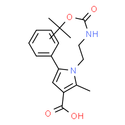 ChemSpider 2D Image | 1-{2-[(tert-butoxycarbonyl)amino]ethyl}-2-methyl-5-phenyl-1H-pyrrole-3-carboxylic acid | C19H24N2O4