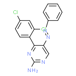 ChemSpider 2D Image | 4-(2,4-Dichlorophenyl)-5-[(E)-phenyldiazenyl]-2-pyrimidinamine | C16H11Cl2N5