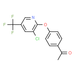 ChemSpider 2D Image | 1-(4-{[3-Chloro-5-(trifluoromethyl)-2-pyridinyl]oxy}phenyl)ethanone | C14H9ClF3NO2