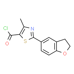 ChemSpider 2D Image | 2-(2,3-Dihydro-5-benzofuranyl)-4-methyl-5-thiazolecarbonyl chloride | C13H10ClNO2S