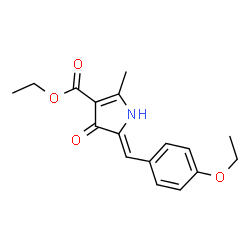 ChemSpider 2D Image | Ethyl (5Z)-5-(4-ethoxybenzylidene)-2-methyl-4-oxo-4,5-dihydro-1H-pyrrole-3-carboxylate | C17H19NO4