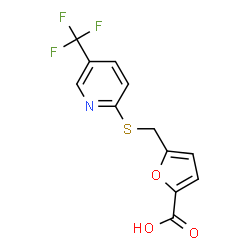ChemSpider 2D Image | 2-(5-CARBOXYFURFURYLTHIO)-5-(TRIFLUOROMETHYL)PYRIDINE | C12H8F3NO3S