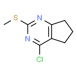 ChemSpider 2D Image | 4-Chloro-2-(methylthio)-6,7-dihydro-5H-cyclopenta[d]pyrimidine | C8H9ClN2S