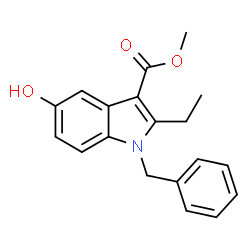 ChemSpider 2D Image | Methyl 1-benzyl-2-ethyl-5-hydroxy-1H-indole-3-carboxylate | C19H19NO3