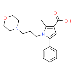 ChemSpider 2D Image | 2-Methyl-1-(3-Morpholinopropyl)-5-Phenyl-1H-Pyrrole-3-Carboxylic Acid | C19H24N2O3