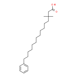 ChemSpider 2D Image | 15-Phenyl-3,3-dimethylpentadecanoic acid | C23H38O2