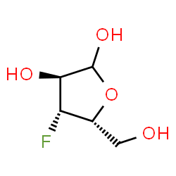 ChemSpider 2D Image | 3-Deoxy-3-fluoro-D-xylofuranose | C5H9FO4