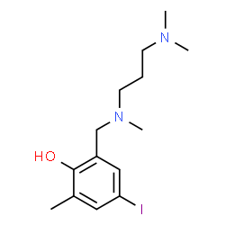 ChemSpider 2D Image | 2-({[3-(Dimethylamino)propyl](methyl)amino}methyl)-4-iodo-6-methylphenol | C14H23IN2O