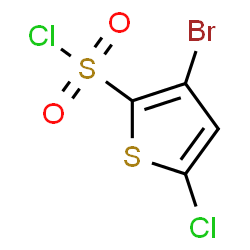 ChemSpider 2D Image | 3-Bromo-5-chloro-2-thiophenesulfonyl chloride | C4HBrCl2O2S2
