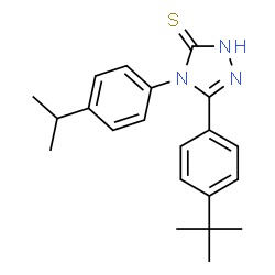 ChemSpider 2D Image | 5-(4-tert-Butylphenyl)-4-(4-isopropylphenyl)-4H-1,2,4-triazole-3-thiol | C21H25N3S