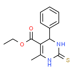 ChemSpider 2D Image | ethyl 6-methyl-4-phenyl-2-sulfanyl-1,4-dihydropyrimidine-5-carboxylate | C14H16N2O2S