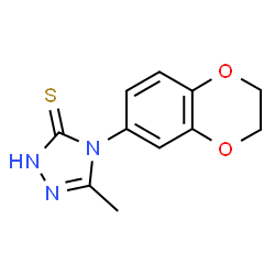 ChemSpider 2D Image | 4-(2,3-Dihydro-1,4-benzodioxin-6-yl)-5-methyl-2,4-dihydro-3H-1,2,4-triazole-3-thione | C11H11N3O2S