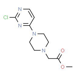 ChemSpider 2D Image | Methyl [4-(2-chloro-4-pyrimidinyl)-1-piperazinyl]acetate | C11H15ClN4O2