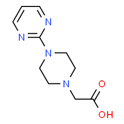 ChemSpider 2D Image | [4-(2-Pyrimidinyl)-1-piperazinyl]acetic acid | C10H14N4O2