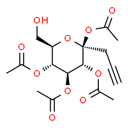 ChemSpider 2D Image | 1,2,3,4-Tetra-O-acetyl-1-C-2-propyn-1-yl-beta-D-glucopyranose | C17H22O10