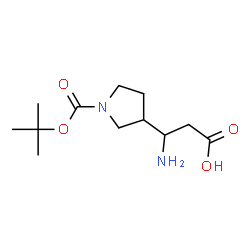 ChemSpider 2D Image | 3-Amino-3-(1-{[(2-methyl-2-propanyl)oxy]carbonyl}-3-pyrrolidinyl)propanoic acid | C12H22N2O4