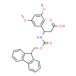 ChemSpider 2D Image | 3-(3,5-Dimethoxyphenyl)-3-{[(9H-fluoren-9-ylmethoxy)carbonyl]amino}propanoic acid | C26H25NO6