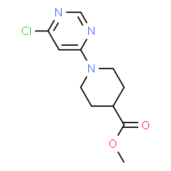 ChemSpider 2D Image | Methyl 1-(6-chloro-4-pyrimidinyl)-4-piperidinecarboxylate | C11H14ClN3O2