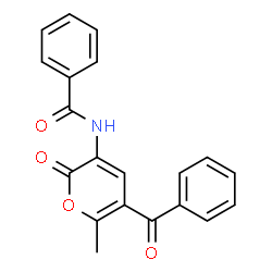 ChemSpider 2D Image | N-(5-Benzoyl-6-methyl-2-oxo-2H-pyran-3-yl)benzamide | C20H15NO4