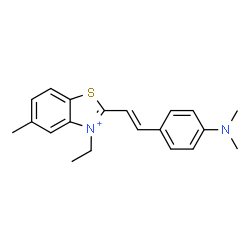 ChemSpider 2D Image | 2-{(E)-2-[4-(Dimethylamino)phenyl]vinyl}-3-ethyl-5-methyl-1,3-benzothiazol-3-ium | C20H23N2S