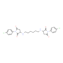 ChemSpider 2D Image | 3,3'-(1,6-Hexanediyldiimino)bis[1-(4-chlorophenyl)-2,5-pyrrolidinedione] | C26H28Cl2N4O4