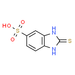 ChemSpider 2D Image | 2-mercapto-5-benzimidazolesulfonic acid | C7H6N2O3S2