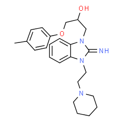 ChemSpider 2D Image | 1-{2-imino-3-[2-(piperidin-1-yl)ethyl]-1,3-benzodiazol-1-yl}-3-(4-methylphenoxy)propan-2-ol | C24H32N4O2