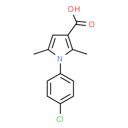 ChemSpider 2D Image | 1-(4-CHLOROPHENYL)-2,5-DIMETHYL-1H-PYRROLE-3-CARBOXYLIC ACID | C13H12ClNO2