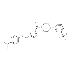 ChemSpider 2D Image | {5-[(4-Isopropylphenoxy)methyl]-2-furyl}{4-[3-(trifluoromethyl)phenyl]-1-piperazinyl}methanone | C26H27F3N2O3
