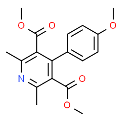 ChemSpider 2D Image | Dimethyl 4-(4-methoxyphenyl)-2,6-dimethyl-3,5-pyridinedicarboxylate | C18H19NO5