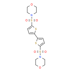 ChemSpider 2D Image | 4,4'-(2,2'-Bithiene-5,5'-diyldisulfonyl)dimorpholine | C16H20N2O6S4