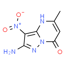 ChemSpider 2D Image | 2-Amino-5-methyl-3-nitropyrazolo[1,5-a]pyrimidin-7(4H)-one | C7H7N5O3