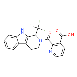 ChemSpider 2D Image | 2-{[1-(Trifluoromethyl)-1,3,4,9-tetrahydro-2H-beta-carbolin-2-yl]carbonyl}nicotinic acid | C19H14F3N3O3