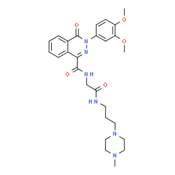 ChemSpider 2D Image | 3-(3,4-Dimethoxyphenyl)-N-(2-{[3-(4-methyl-1-piperazinyl)propyl]amino}-2-oxoethyl)-4-oxo-3,4-dihydro-1-phthalazinecarboxamide | C27H34N6O5