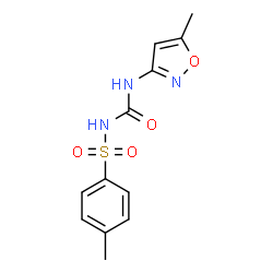 ChemSpider 2D Image | 4-Methyl-N-[(5-methyl-1,2-oxazol-3-yl)carbamoyl]benzenesulfonamide | C12H13N3O4S