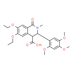 ChemSpider 2D Image | 6,7-Diethoxy-2-methyl-1-oxo-3-(2,4,5-trimethoxyphenyl)-1,2,3,4-tetrahydro-4-isoquinolinecarboxylic acid | C24H29NO8