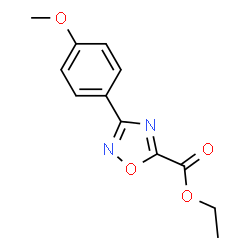 ChemSpider 2D Image | Ethyl 3-(4-methoxyphenyl)-1,2,4-oxadiazole-5-carboxylate | C12H12N2O4