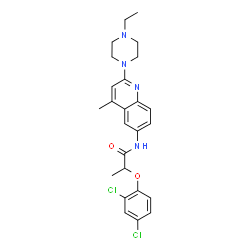 ChemSpider 2D Image | 2-(2,4-Dichlorophenoxy)-N-[2-(4-ethyl-1-piperazinyl)-4-methyl-6-quinolinyl]propanamide | C25H28Cl2N4O2
