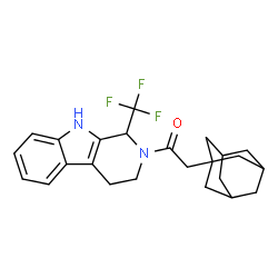 ChemSpider 2D Image | 2-(Adamantan-1-yl)-1-[1-(trifluoromethyl)-1,3,4,9-tetrahydro-2H-beta-carbolin-2-yl]ethanone | C24H27F3N2O