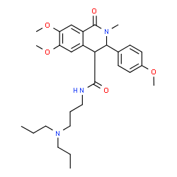 ChemSpider 2D Image | N-[3-(Dipropylamino)propyl]-6,7-dimethoxy-3-(4-methoxyphenyl)-2-methyl-1-oxo-1,2,3,4-tetrahydro-4-isoquinolinecarboxamide | C29H41N3O5