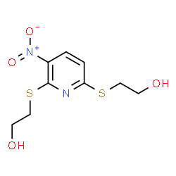 ChemSpider 2D Image | 2,2'-[(3-Nitro-2,6-pyridinediyl)disulfanediyl]diethanol | C9H12N2O4S2