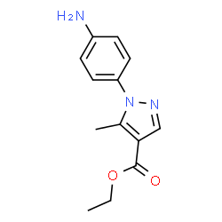 ChemSpider 2D Image | Ethyl 1-(4-aminophenyl)-5-methyl-1H-pyrazole-4-carboxylate | C13H15N3O2