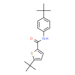 ChemSpider 2D Image | 5-(tert-butyl)-N-[4-(tert-butyl)phenyl]thiophene-2-carboxamide | C19H25NOS